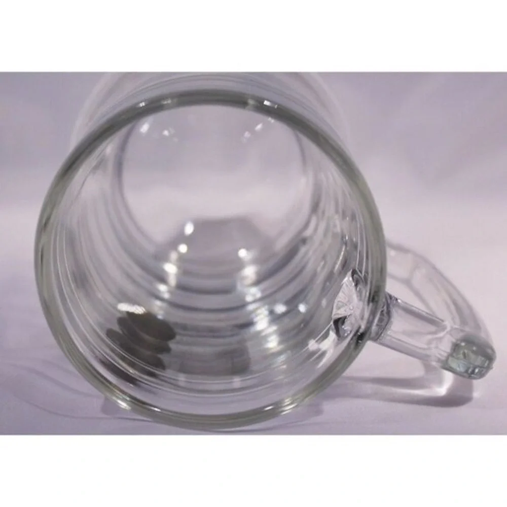 Beer Mug Groomsman Clear Glass Pewter Medallion Stein‎